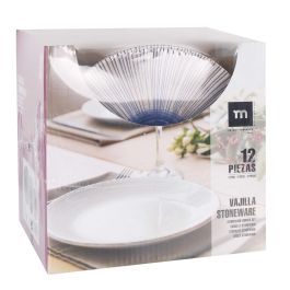 La Mediterranea Vajilla 12 Piezas Irys Monaco Ivory Brill (2 Unidades)