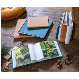 Hama Wrinkled Buchalbum 24x17 36 weie Seiten. braun 7614