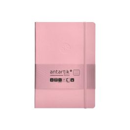 Cuaderno Con Gomilla Antartik Notes Tapa Blanda A5 Hojas Rayas Rosa Pastel 80 Hojas 80 gr Fsc