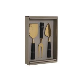 Cuchillo Glam DKD Home Decor Dorado Negro 1 x 17.5 x 3.9 cm Set de 3