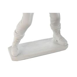 DKD Home Decor Lámpara de Sobremesa Urban, Resina Blanca y Dorada, con Bombilla E14, Medidas 13 x 52 x 32 cm