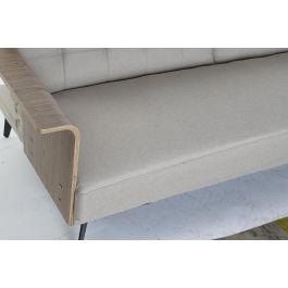 DKD Home Decor Sofá Cama Urban Beige y Marrón de Eucalipto y Poliéster Desmontable 203x87x81 cm Alt. asiento 41 cm
