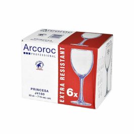 Caja 6 Copas Agua Vidrio Tensionado Princesa Arcoroc 23 cL