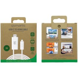 4smarts Cable USB-C a HDMI con Power Delivery 2m. Blanco