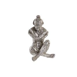 DKD Home Decor Figura Decorativa Moderna de Resina Plateada, Diseño Chica, 15x26x17 cm - Pack de 3 Surtidos
