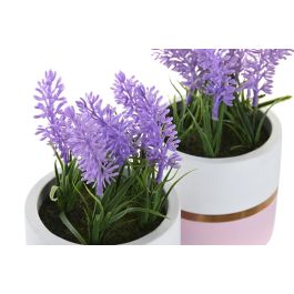 DKD Home Decor Planta Lila Rosa Palo Ceramica Pe 10.5 x 20 x 10.5 cm (4 Unidades)