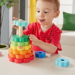 Fisher-Price Pirámide de Madera Apilable con Aros para Bebés, 10 Piezas, 1+ Año Fisher-Price Pirámide de Madera Apilable con Aros para Bebés, 10 Piezas, 1+ Año