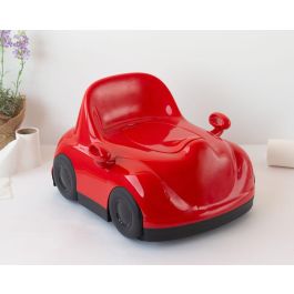 KioKids Orinal Infantil Coche Rojo con Retrovisores, Respaldo y Tapa Extraíble para Aprendizaje y Operación Pañal +12 Meses