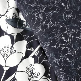 Today Mawira Juego de Ropa de Cama 100% Algodón 57 Hilos 260x240 cm con 2 Fundas Almohada 63x63 cm Azul Marino Floral