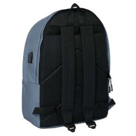 Safta Mochila Doble Portátil 15,6"+USB Munich Básicos Gris 31x44x18 cm