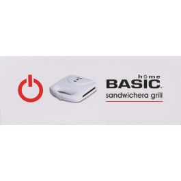 Basic Home Sandwichera Plana Blanca 700-800 W, 21.8 x 21.5 x 6.5 cm (4 Unidades)