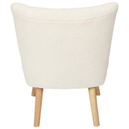 Home Deco Factory Silla Butaca Erika, Colección Natural, Tapizado de Rizo, Patas de Madera, 70x59x72 cm