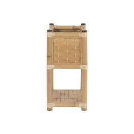 DKD Home Decor Macetero Tropical de Bambú y Ratán 35 x 35 x 77 cm