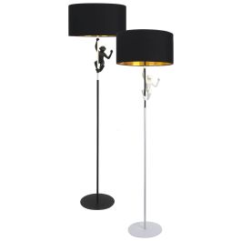 DKD Home Decor Lámpara de Pie Colonial Blanca, Negra y Dorada 166 cm Alto E27 50W - Pack de 2 Unidades