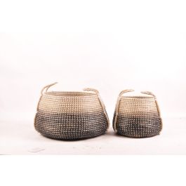 Cesta Balines DKD Home Decor Natural Gris 52 x 40 x 52 cm Set de 2