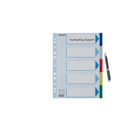 Separadores Esselte Pp A4 5 Pestañas 11 Taladros Con Ind.Col.