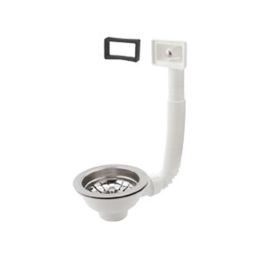 Mirtak Válvula de fregadero Ø115mm con rebosadero y rejilla, cromado/blanco, aluminio/metacrilato Precio: 15.49999957. SKU: S7900784