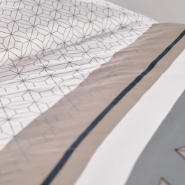 Today TOD3574641212209 Juego de Cama Doble 240x200 cm 100% Algodón Beige, Blanco y Negro