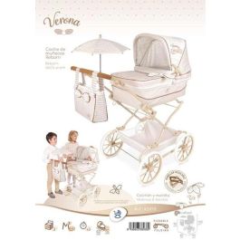 Decuevas Coche Reborn Plegable Verona con Sombrilla para Muñecas hasta 55 cm 40x90x90 cm Metal Plástico Poliéster