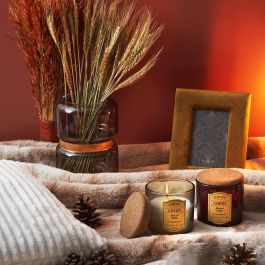 Home Deco Factory Jarrón Marrón-Dorado Vidrio Altura 20,5 cm