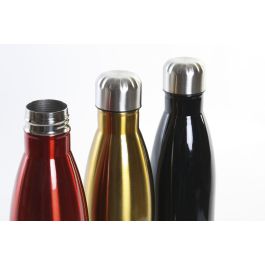 DKD Home Decor Termo Dorado Rojo 500ml Inox PP Doble Pared Cierre Hermético 6.5 x 26 x 6.5 cm (12 Unidades)