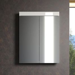 Mueble de baño AMANDA - 2 puertas con espejo - L60 x P17 x H77 cm - Blanco - TRENDTEAM Mueble de baño AMANDA - 2 puertas con espejo - L60 x P17 x H77 cm - Blanco - TRENDTEAM
