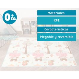 KioKids Tapete de Juego Plegable Bosque Otoñal Reversible Impermeable para Bebés 150 x 200 cm