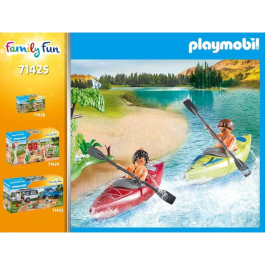 Playmobil Familia y Tienda 71425 - Con 3 figuras, 3 bicicletas y accesorios para Camping World