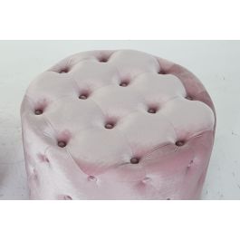 DKD Home Decor Reposapies Rosa Velvet MDF Set de 2 80 x 80 x 43 cm