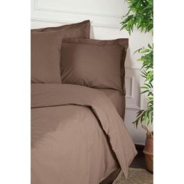 Juego de Cama ASI8684282599654 - 1 Funda Nórdica 220x240 cm + 2 Fundas de Almohada 60x60 cm - 100% Algodón Reforzado - Marrón