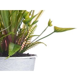 Ibergarden Planta Margarita Artificial de Plástico, Metal y Tela en Bote de Metal, Colores Surtidos, 15x31x15 cm, Maceta Ø8 cm (12 Unidades)