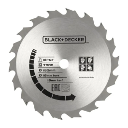 Sierra Circular Black & Decker CS1250LA - 1250W, Diametro 190mm, Cortes 66mm (90°) / 42mm (45°), Cubierta ABS Reforzado
