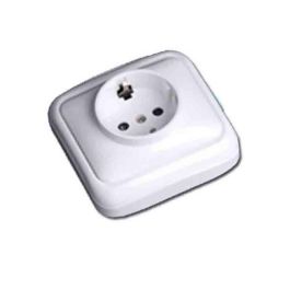 Edm Base 2p+t tipo f t/tl superficie 16A 250V serie spa bolsa blister blanco