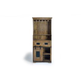 Giner y Colomer Botellero Industrial en Madera de Mango y Metal Natural 170 x 75 x 38 cm