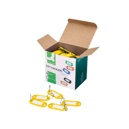 Q-connect Llavero Portaetiquetas Color Amarillo Expositor Caja 100 Unidades