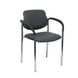 Silla Piqueras Y Crespo Villalgordo Confidente Brazos Fijos Chasis Cromo Asiento Y Respaldo Tapizados Similpiel Gris Oscuro Precio: 168.49999958. SKU: S5703791