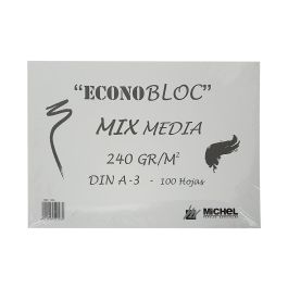 Bloc Dibujo Multitecnicas Michel Econobloc Mix Media Din A3 Encolado 100 Hojas 240 gr 297x420 mm