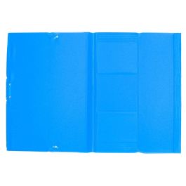 Carpeta Liderpapel Gomas Plastico Folio Solapas Color Celeste