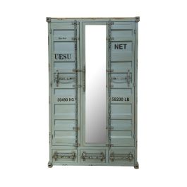 DKD Home Decor Armario Vintage Azul Celeste Metal Container 112 x 46 x 174 cm con 3 Cajones y 2 Puertas Precio: 754.88999993. SKU: B17YQAK7PC