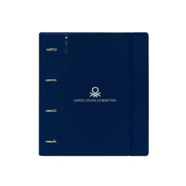 Carpeta de anillas Benetton Damero Azul marino 27 X 32 X 4 cm