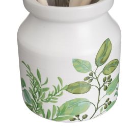 Bote para Utensilios de Cocina GREENS Madera Metal Gres 12 x 12 x 13 cm Bote para Utensilios de Cocina GREENS Madera Metal Gres 12 x 12 x 13 cm