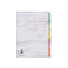 Q-connect Separador Cartulina Juego de 5 Separadores Din A4 Multitaladro