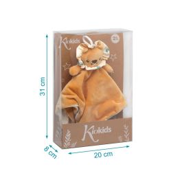 KioKids Doudou León Peluche de Apego para Bebé +0 Meses. Juguete Reconfortante que Aporta Seguridad para Dormir, en Poliéster Naranja.