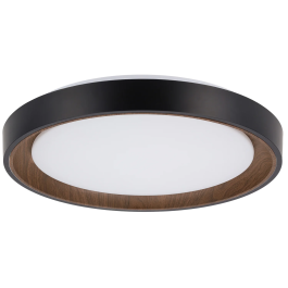 Plafón LED Decorativo Superficie Circular 36W CCT Regulable 3000-6000K con Control Remoto Acabado Negro