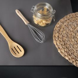 Emuca Esterilla antideslizante para cajones, Efecto textil, longitud 20m x 480mm, Plástico, Gris antracita