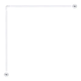 Edm Barra de Cortina Curva Blanca Plástico PVC Extensible 80 x 80 cm