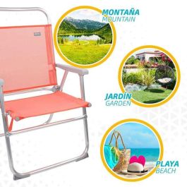Silla pleg alu fija 48x50x88 cm c/asa-textileno-flamingo Silla pleg alu fija 48x50x88 cm c/asa-textileno-flamingo