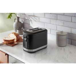 Kitchenaid Tostador 5KMT2109 para 2 Rebanadas Negro Mate con Ranuras Extranchas y 7 Niveles de Tueste