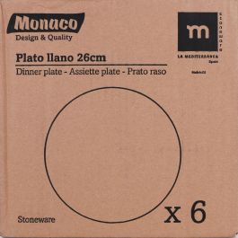 La Mediterranea Plato Llano 26 cm Colección Monaco Ivory (6 Unidades)