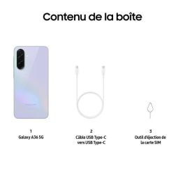 Teléfono inteligente Samsung Galaxy A36 6.7 5G Nano SIM 128 GB Lavanda Teléfono inteligente Samsung Galaxy A36 6.7 5G Nano SIM 128 GB Lavanda